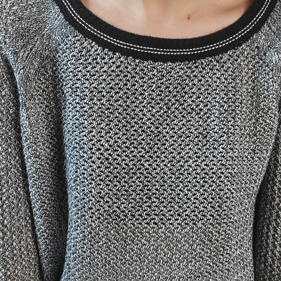 Twik Grey Knitted Sweater with Pink Stripes - Picture 5 of 8